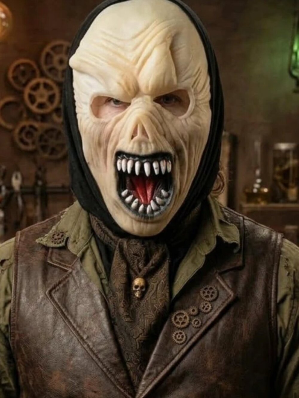 90s Monster Halloween Mask Hooded Phantom Ghoul Glow